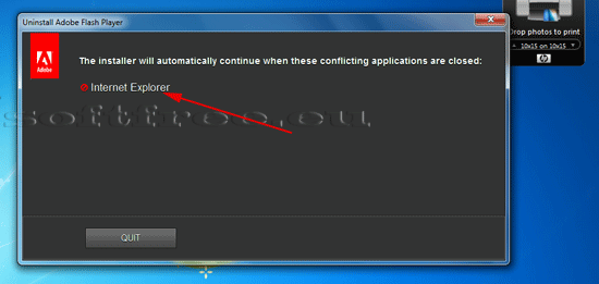 Tutorial Adobe Flash Player dezinstalare - dezinstalarea efectivă - aviz