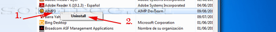 Tutorial AIMP dezinstalare panou de control localizare un-installer
