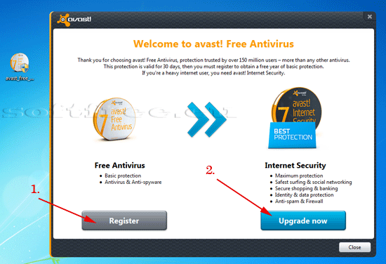Tutorial avast! Free Antivirus pasul 6, înregistrare