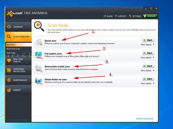 Tutorial avast! Free Antivirus modulul scanare