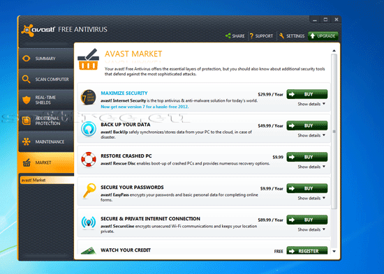 Tutorial avast! Free Antivirus modulul magazin