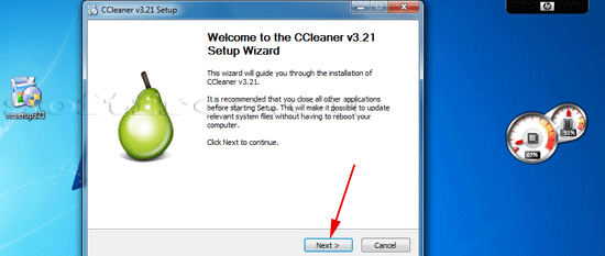 Tutorial CCleaner mesajul de bine ai venit