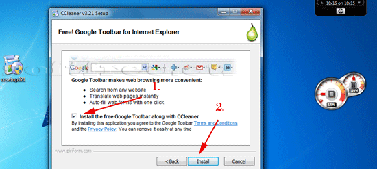 Tutorial CCleaner alegerea opțiunilor opționale publicitare