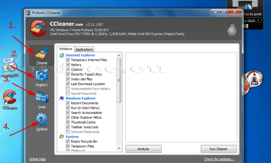 Tutorial CCleaner primul contact descriere