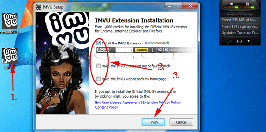 Tutorial IMVU instalare terminată