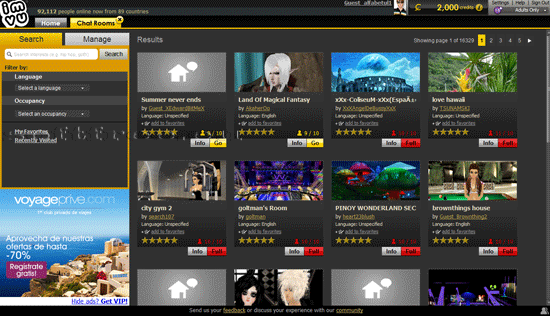 Tutorial IMVU intrarea într-o cameră de chat