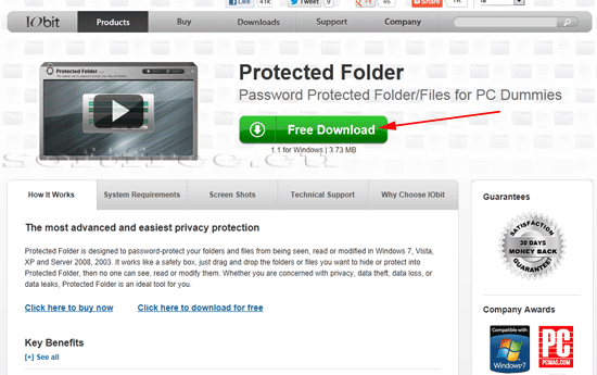 Tutorial IOBit Password Folder descărcare