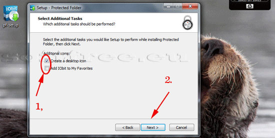 Tutorial IOBit Password Folder instalare opțiuni