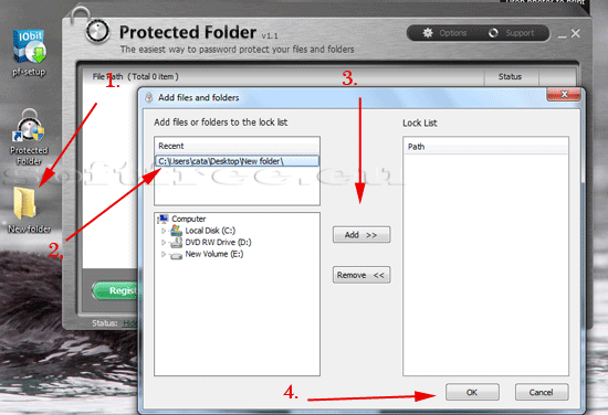 Tutorial IOBit Password Folder folosire ascundere folder