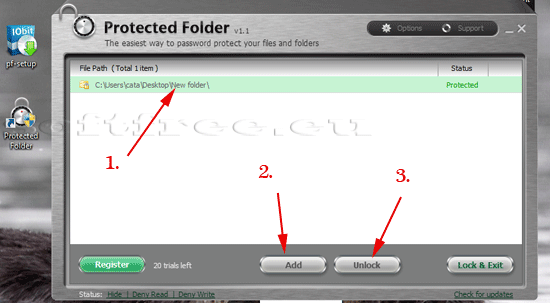 Tutorial IOBit Password Folder folosire opțiuni rapide