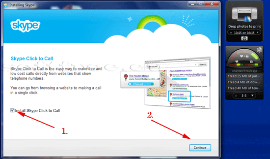 Tutorial Skype alegere componente suplimentare