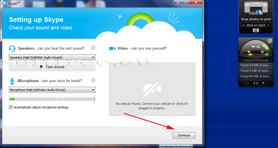 Tutorial Skype confirmare compatibilitate