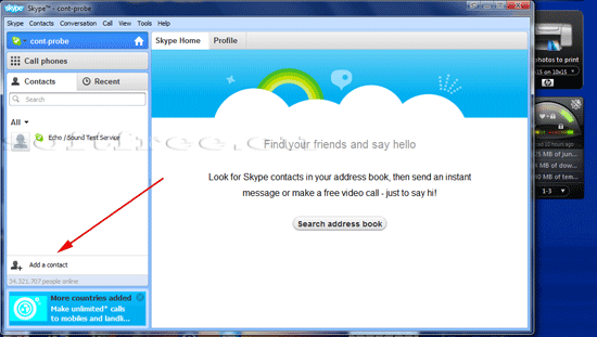 Tutorial Skype adăugare contact