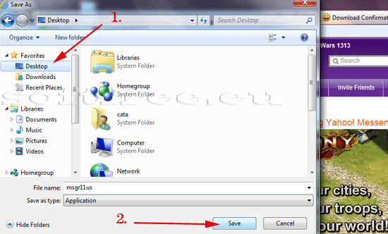 Tutorial Yahoo! Messenger salvare installer pe desktop